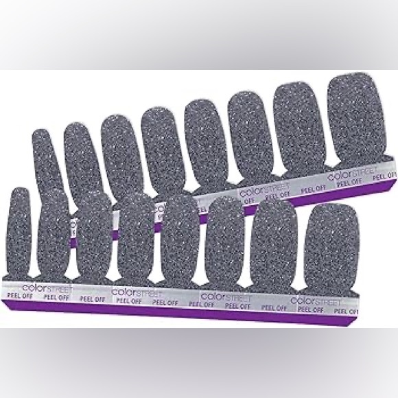 Color Street MOON RIVER Dark Gray Glitter Nail Strips Set - Picture 5 of 8